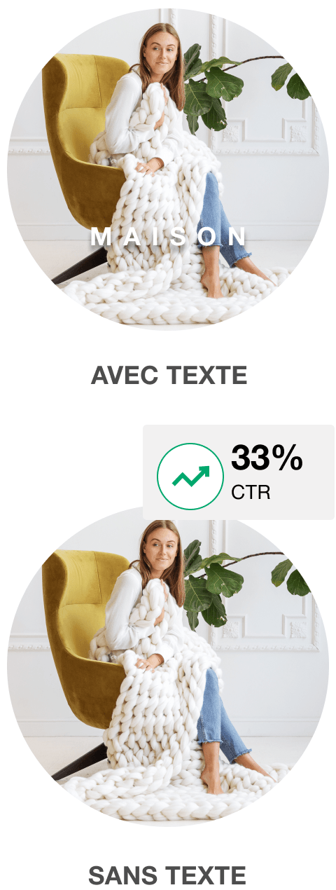 AVEC TEXTE vs SANS TEXTE mobile